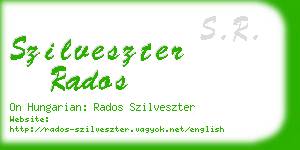 szilveszter rados business card